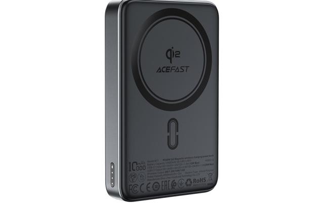 ACEFAST M11 10000mAh Qi2 15W Magnetic Wireless Charging Power Bank Fast Charging For iPhone 16/15 USB C PD30W Extra Battery Travel - Black